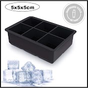 Khay Silicon Làm Đá Vuông 6 Ô 5X5Cm Có Nắp