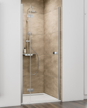 Porte de douche pivotante sur paroi fixe en niche, 80, 90, 100 ou 120 cm