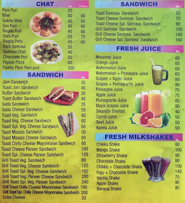 Jay Bholenath Snack & Juice Centre menu 