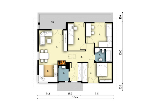 D117  wersja drewniana - Rzut parteru