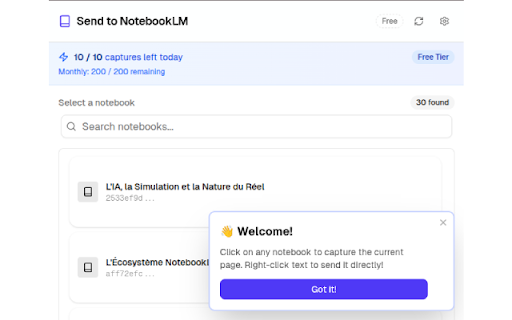 Send to NotebookLM screenshot 1