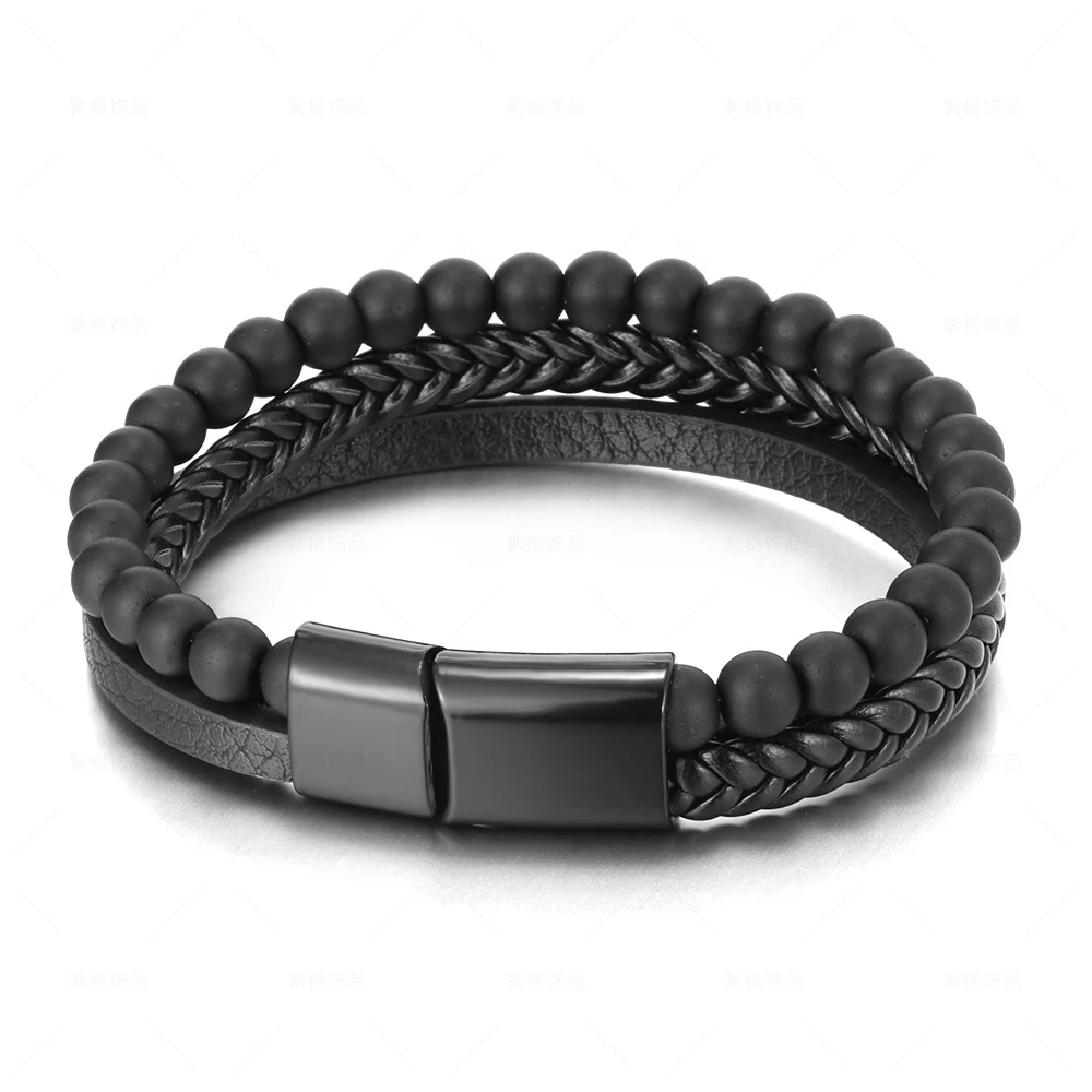 Title 3, Brazalete de acero inoxidable con piedra de ojo...