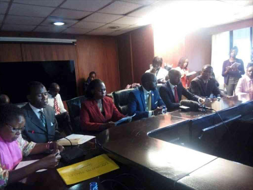 KNH medical personnel (clinical Officers, nurses, registrar, doctors and neurosurgeons ) appear before the National Assembly Health committee over the brain surgery foul-up, March 14, 2018. /HEZRON NJOROGE