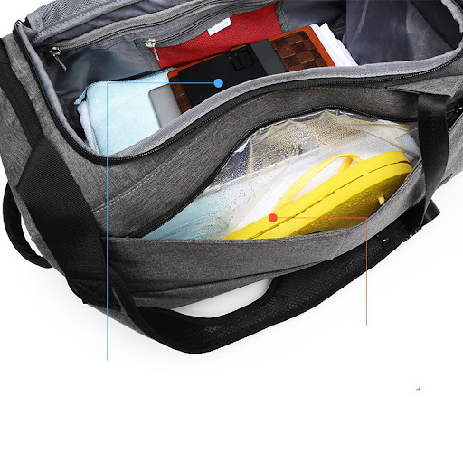 Title 18, Large capacity wet and dry gym bag, perfect for...