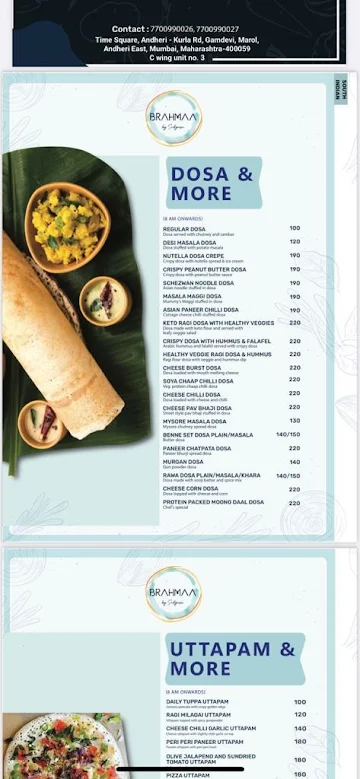 Brahmaa (By Sadguru) menu 