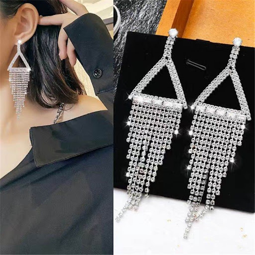 Title 1, Temperament Wild Long Shiny Diamond Tassel Eard...