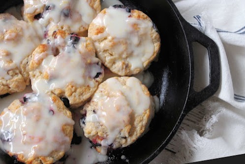 Blueberry Biscuits With Lemon Glaze