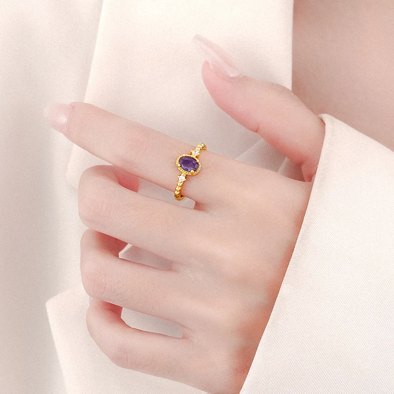 Amethyst Ring Female Special-interest Design, a stunning piece. Elegant and unique, enhancing your natural beauty. Perfe