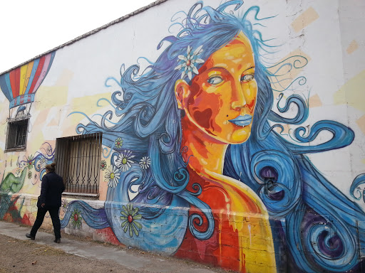 Mural Mujer De Cabellos Violáceos