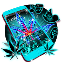 Blue Neon Weed Theme 1.1.4 APK Download