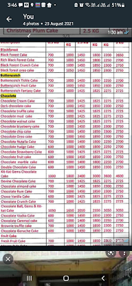 Daynight Cakes menu 1