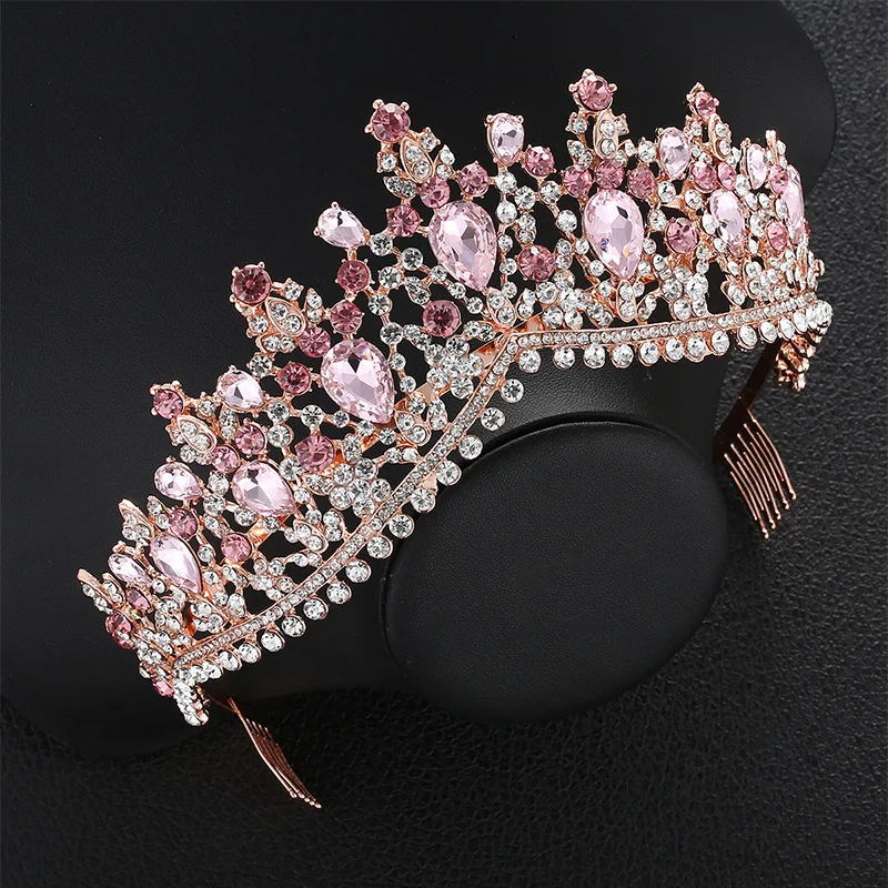 Title 1, Coroa de noiva barroca com strass, acessório fo...