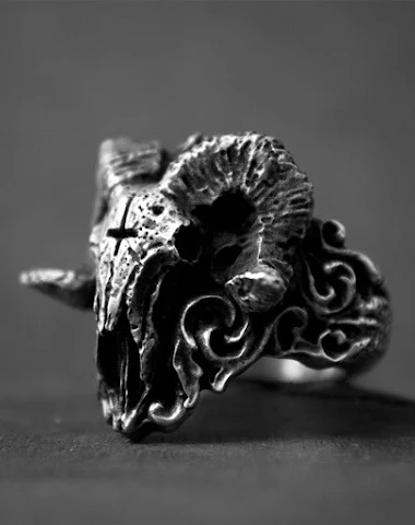 Bague hipster homme à tête de chèvr - 2