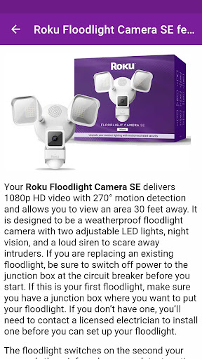 Screenshot Roku Smart Home Camera Guide