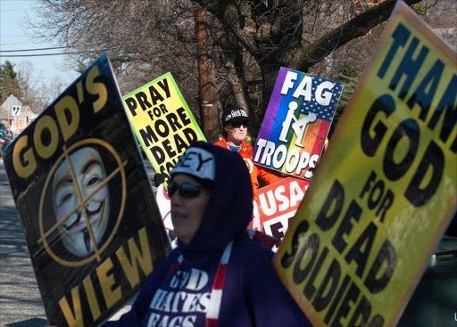 One of the Westboro Baptist Church's protests.