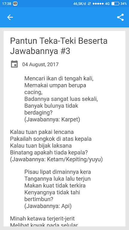 Pantun teka teki lucu dan jawabannya