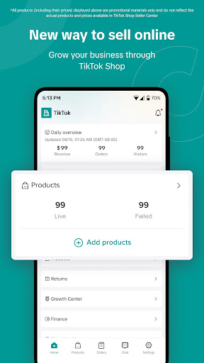 Screenshot TikTok Shop Seller Center