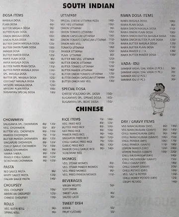 Suganya's menu 