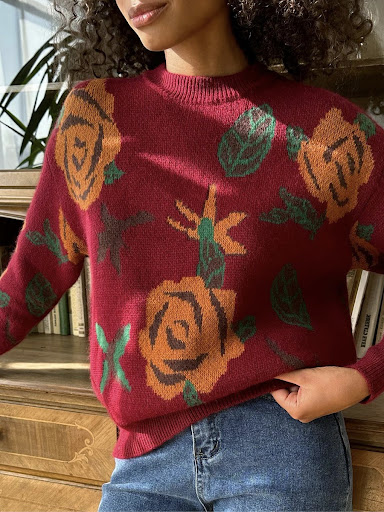 Title 5, European and American style round neck sweater ...
