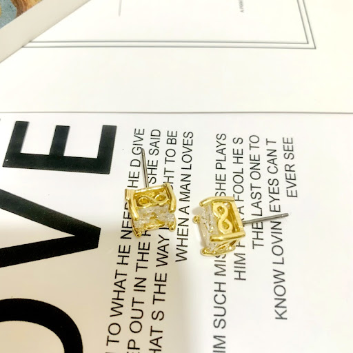 Title 1, Square Large Super Zircon Female Stud Earrings,...