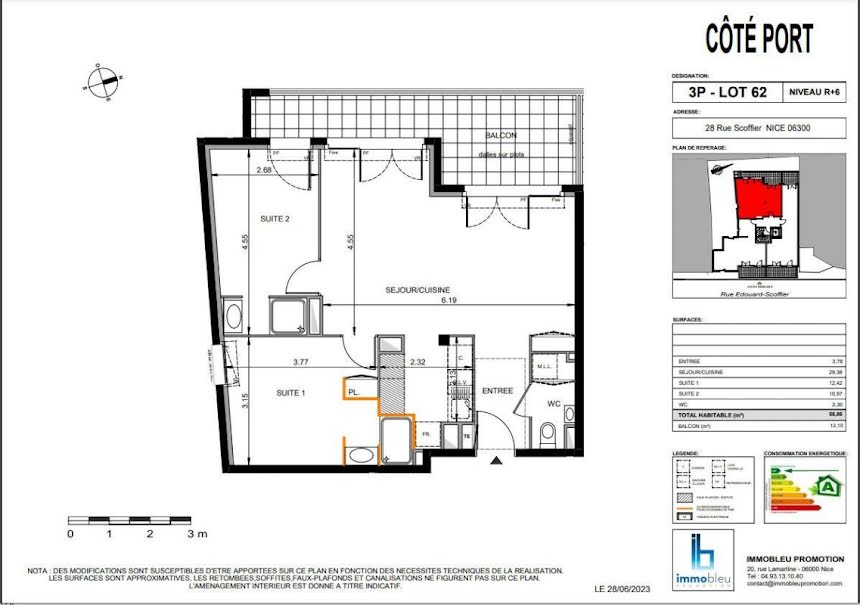 Vente appartement 2 pièces 54.61 m² à Nice (06000), 540 000 €