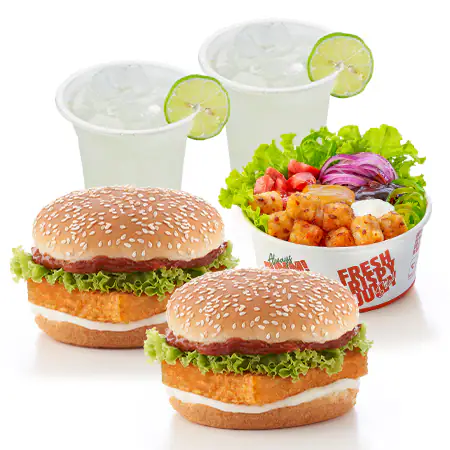 Spicy Paneer Burger Light Meal (For 2)