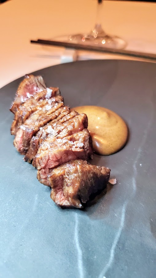 Chef's Menu Experience at Castagna: Beef zabuton cooked in fermented butter, charred onion, black olive