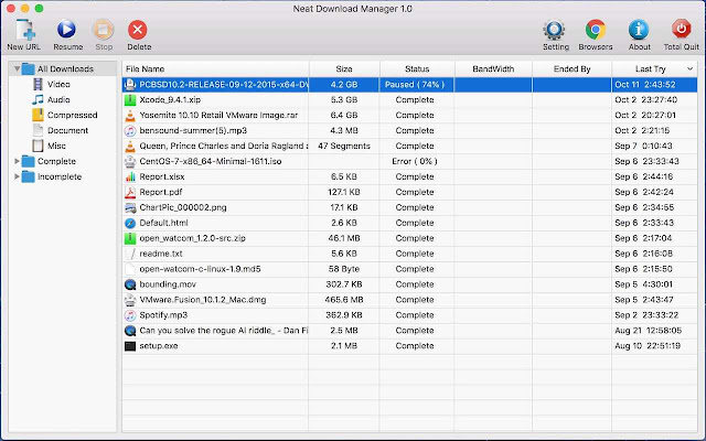 neat download manager screenshot