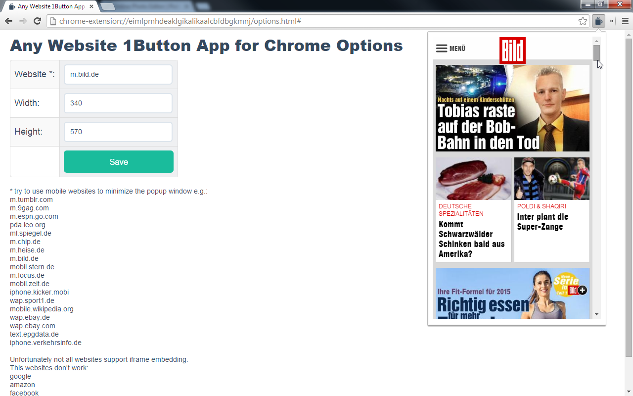 Any Website 1Button App for Chrome Preview image 5