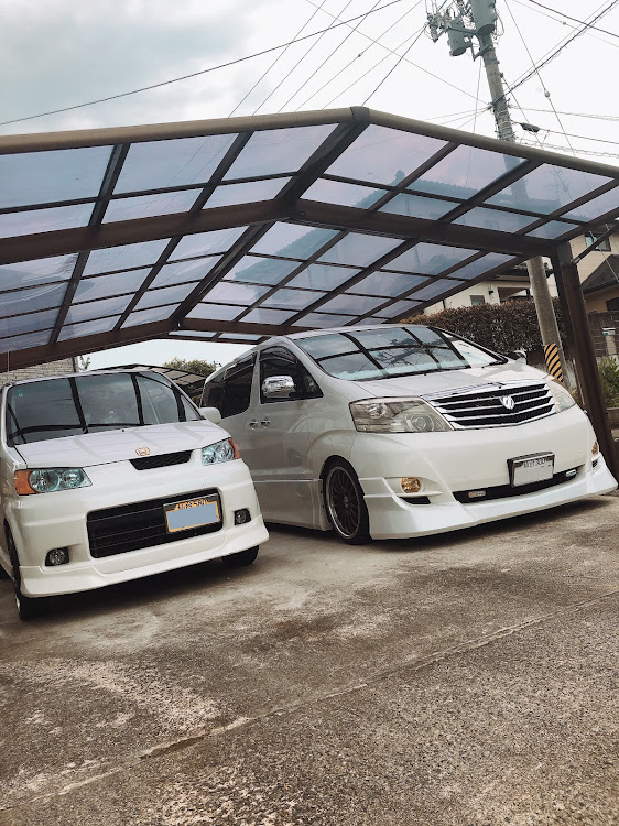 アルファードのキリッ顔・繋がれフェイスドンっ・繋がれお目目にドンっ！・#ライフダンクに関するカスタム事例の投稿画像1枚目