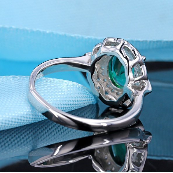 Anillo Esmeralda para Mujer Plata S925 Ajustable Joya Elegante Regalo Perfecto Diseño Abierto y Confort Ideal para Uso Diario
