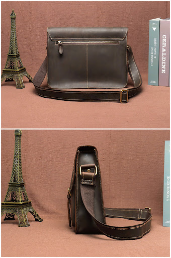 Title 4, Retro Mens Cowhide Handbag One Shoulder Crossb...