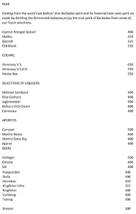 Club Room Bar - Shahpura House menu 1