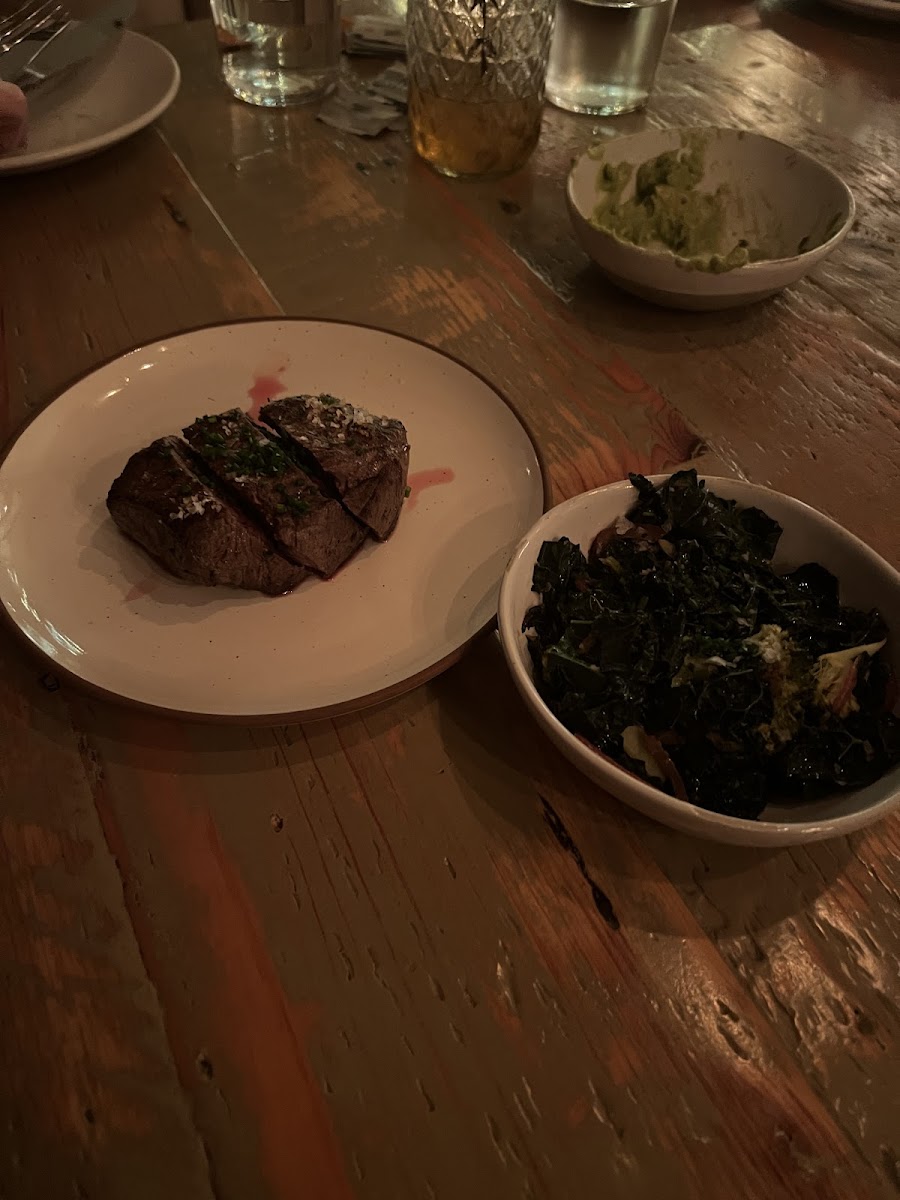 A la carte steak/greens