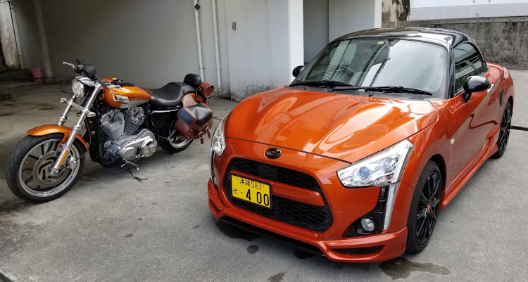 コペンのコペン・オレンジデー・ハーレーダビッドソン・la400k・XL883Lに関するカスタム事例の投稿画像1枚目