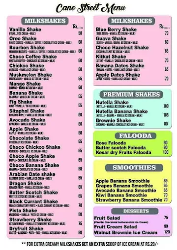 Amul IceCream menu 