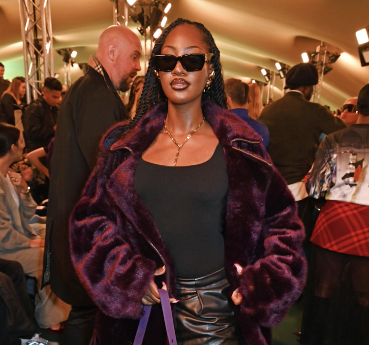 Tems attends the Burberry Spring/Summer 2024 show during London Fashion Week on September 18 2023 in London, England.