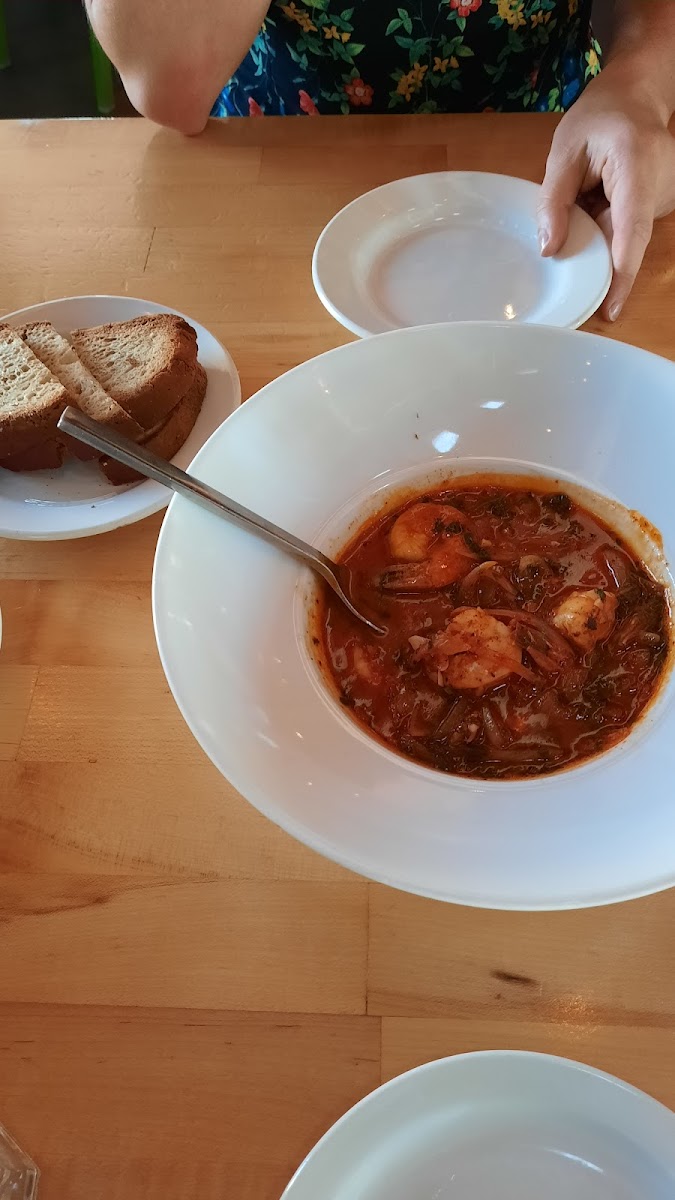 Drunken Shrimp appetizer with GF bread