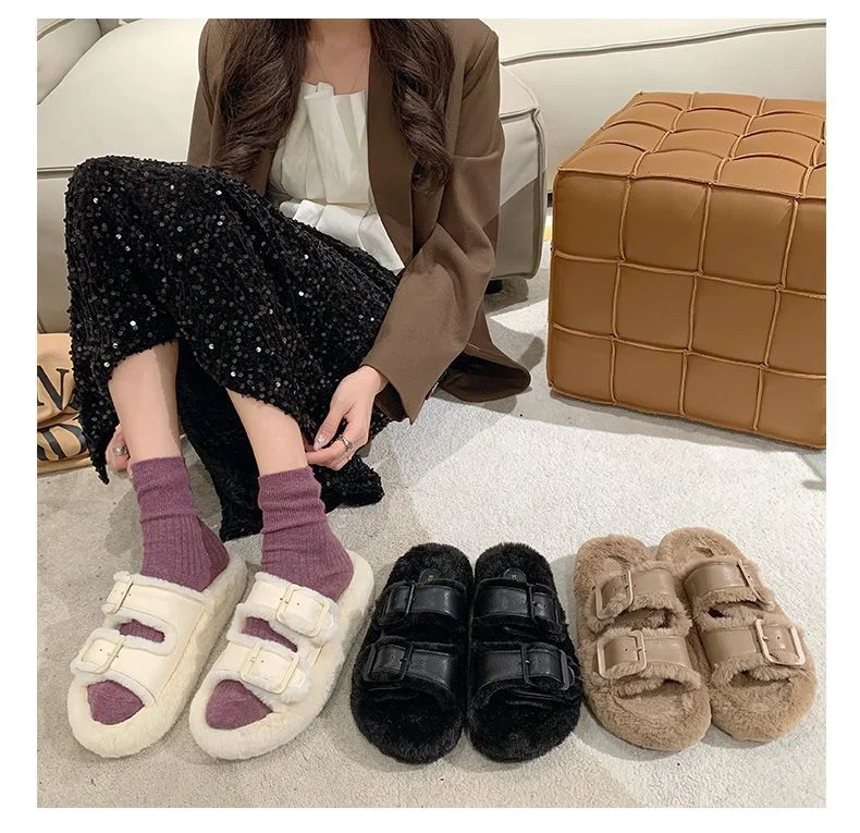 Title 8, Zapatillas de algodón para mujer con forro pola...