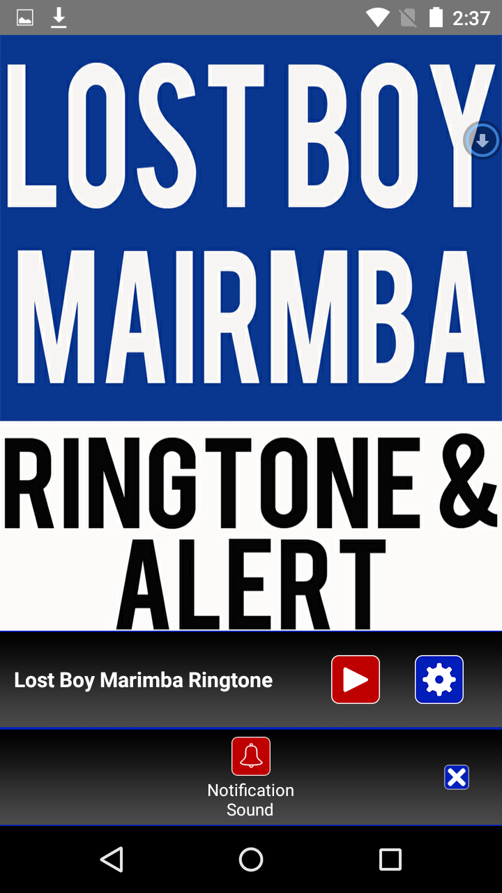 Lost Boy Marimba Ringtone Screen 3