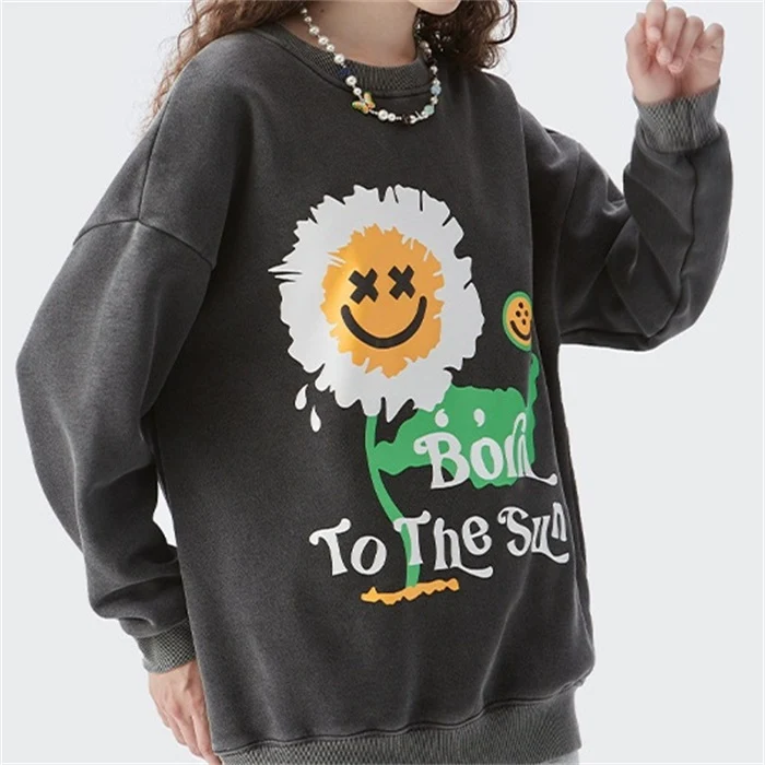 Title 6, Sweat-shirt col rond à imprimé mousse tournesol...