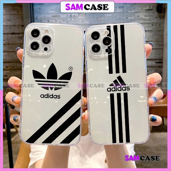 Ốp Lưng Iphone Adidas Chống Sốc Cạnh Viền Vuông Silicon Trong Suốt Mềm Dẻo Cho 6/6S/7/8/X/Xs/11/12/13/14 Pro Plus Max