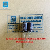 Tụ Hoá 16V 1000Uf 10X16Mm Nippon Chính Hãng Mới 100%