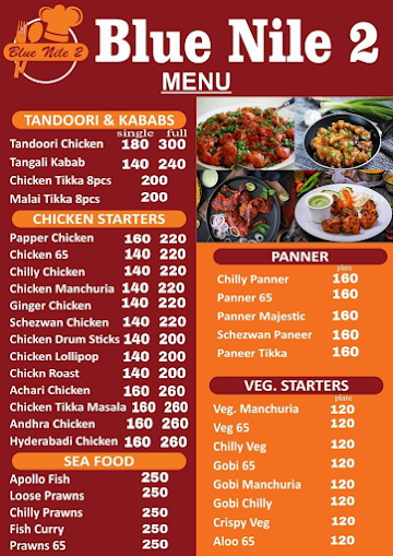 Blue Nile2 Dine & Takeaway menu 