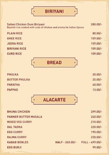 Ghar Ki Rasoi menu 