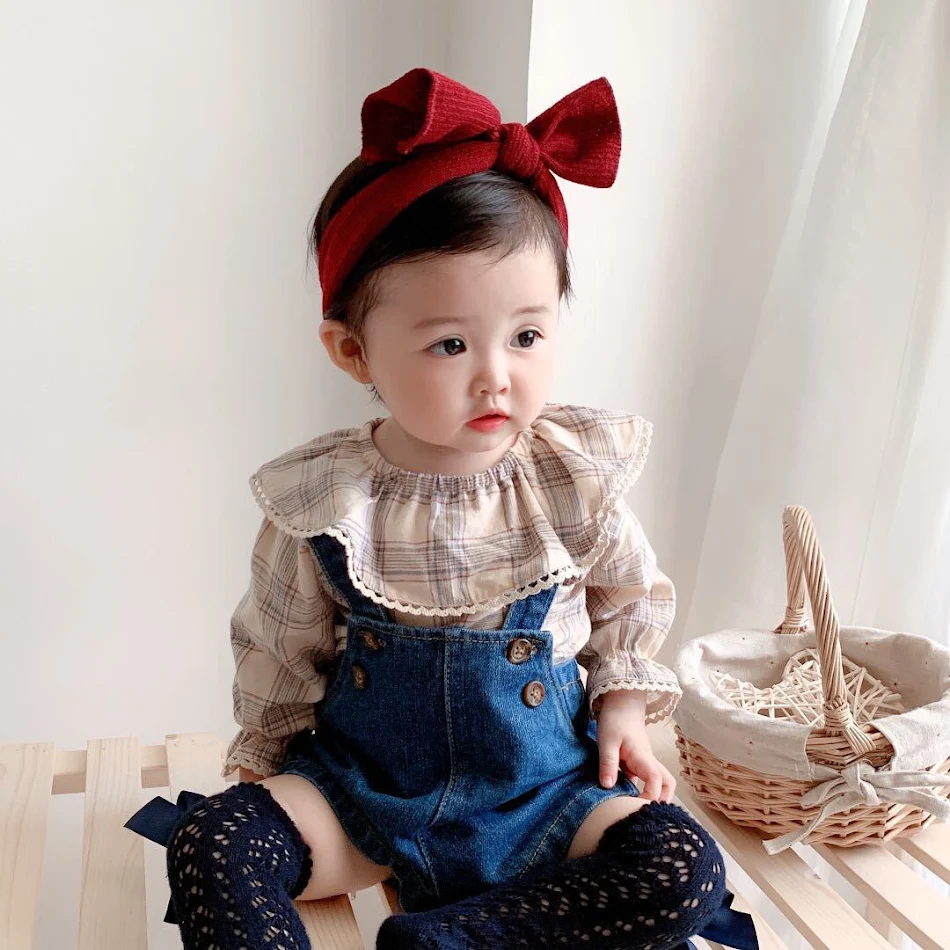 Accesorios para el pelo de bebé con lazo, diadema ancha de color sólido, perfectos para niñas pequeñas y bebés. Microlazo.