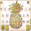 Herunterladen Gold Glitter Pineapple Keyboard Theme Installieren Sie Neueste APK Downloader