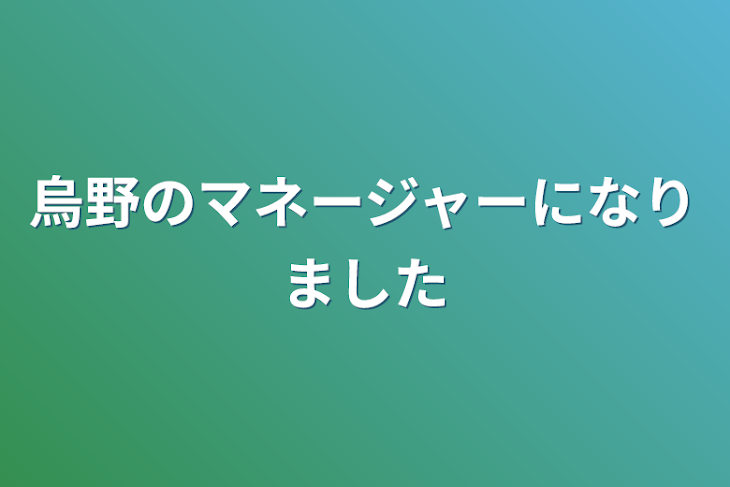 「烏野のマネージャーになりました」のメインビジュアル