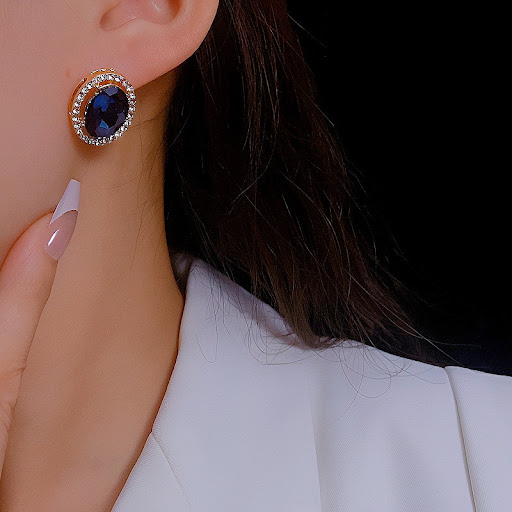 Title 7, 925 Silver Needle Water Diamond Retro Style Ear...