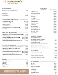 Freemason's Brewworks menu 3